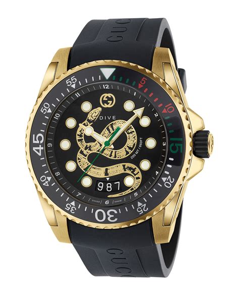 gucci dive watch mens discounted|Gucci snake watch men's.